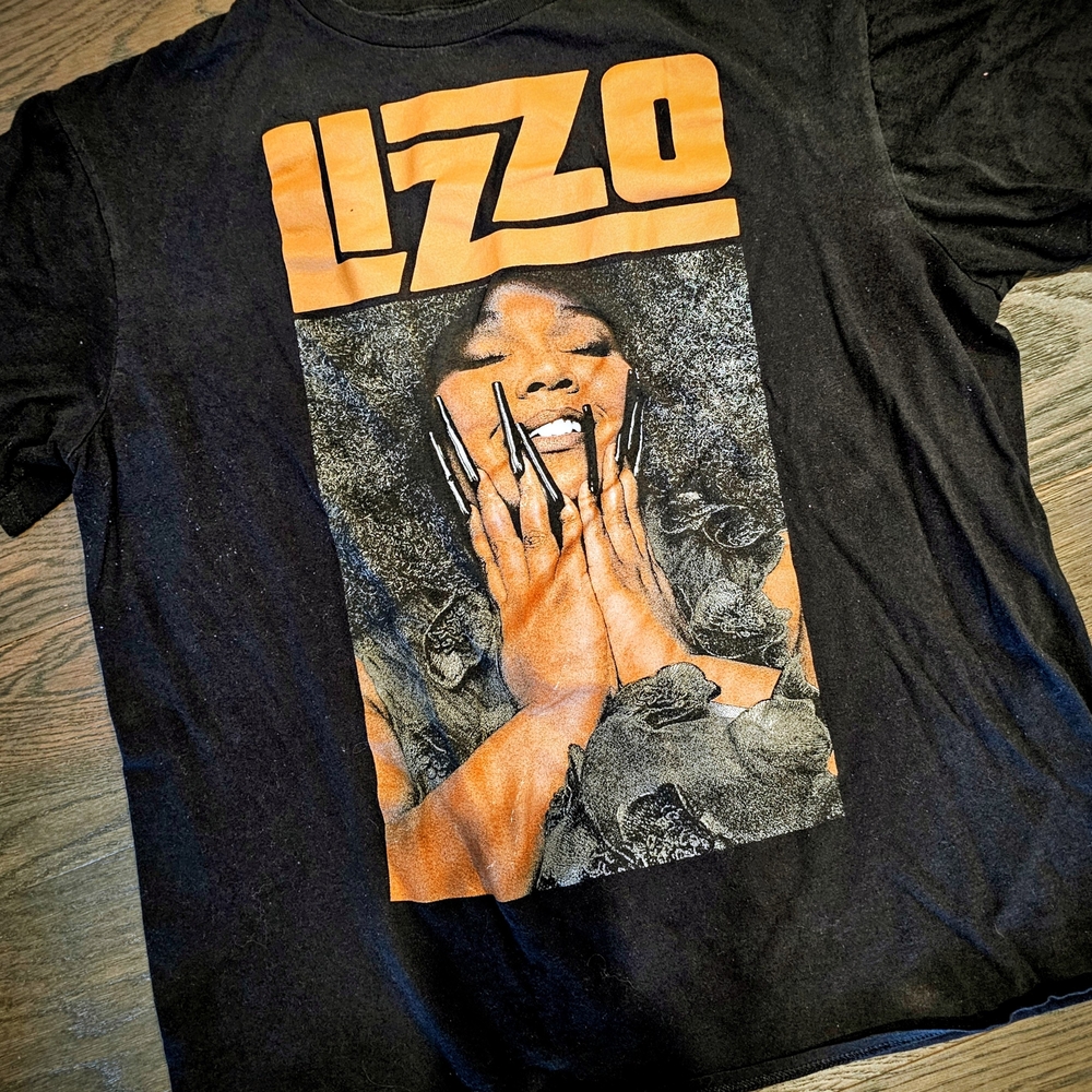Lizzo Unisex Graphic T-shirt Black Short Sleeve Music Adluts Size L